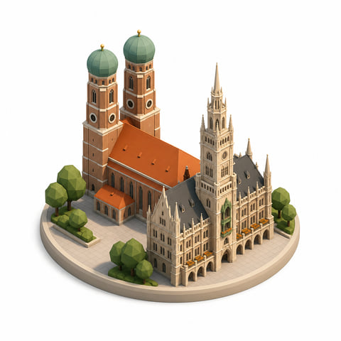 Illustration: Wahrzeichen in Bayern