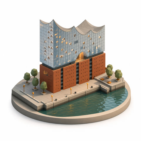 Illustration: Wahrzeichen in Hamburg