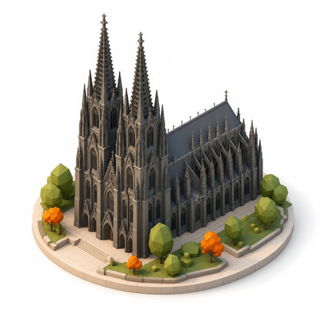 Illustration: Wahrzeichen in Nordrhein-Westfalen