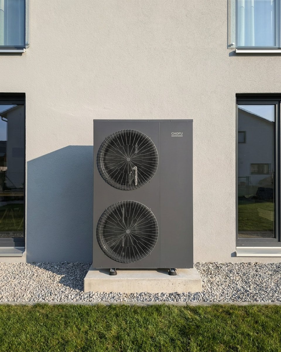 Chofu R290 14 kW – Frontansicht mit zwei Lüftern